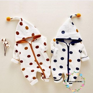 Babyclothes- ชุดจั๊มสูท รอมเปอร์ แขนยาว ลายจุด ให้ความอบอุ่น สําหรับเด็กทารก ทุกเพศ