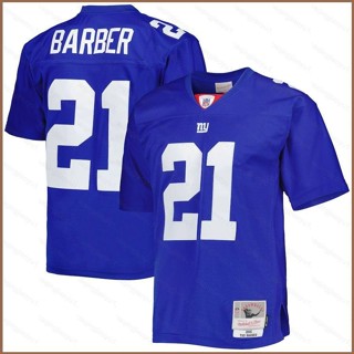 เสื้อยืดกีฬาแขนสั้น ลายทีมชาติฟุตบอล New York Giants HQ1 NFL Tiki Barber Legacy Replica พลัสไซซ์ QH1