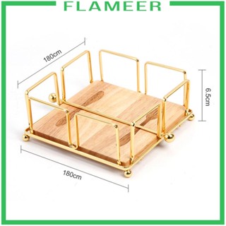 [Flameer] กล่องเก็บกระดาษทิชชู่ ทรงสี่เหลี่ยม พร้อมฐานไม้ สําหรับตกแต่งบ้าน ร้านอาหาร โรงแรม