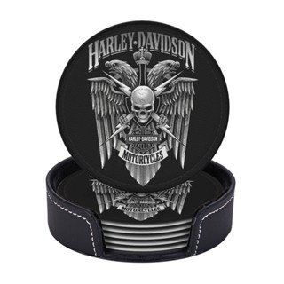 Harley-davidsons ที่รองแก้วหนัง พร้อมที่จับ ป้องกันเฟอร์นิเจอร์ รอยขีดข่วน และความเสียหาย 6 ชิ้น