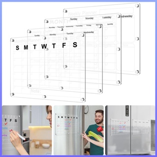 Shopsbc5912 ชุดปฏิทินแม่เหล็กอะคริลิค แบบใส พร้อมปากกามาร์กเกอร์ 4 ด้าม ใช้ซ้ําได้