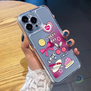 โปร่งใสเคสโทรศัพท์ สําหรับไอโฟน 11 12 13 14 15 Pro Max 7 8 Plus XR X XS MAX SE เชอร์รี่ หูกระต่าย เปลือกกันกระแทกนุ่ม