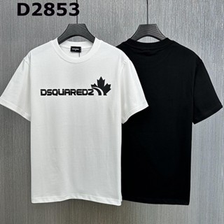 Dsquared2 เสื้อยืดแขนสั้น ผ้าฝ้าย พิมพ์ลายใบเมเปิ้ล ทรงหลวม สไตล์ยุโรป และอเมริกา แฟชั่นฤดูร้อน สําหรับผู้ชาย