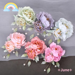 June มุก ดอกไม้ กิ๊บ, กิ๊บผ้า ดอกไม้ กิ๊บ, แฟชั่น ดอกไม้ เข็มกลัด ที่คาดผม จัดแต่งทรงผม ปิ่นปักผม ผู้หญิง เด็กผู้หญิง