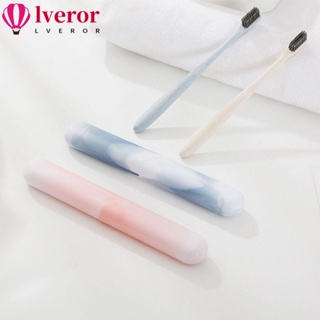 Lveror กล่องพลาสติก ป้องกันแปรงสีฟัน แบบพกพา กันฝุ่น ใช้ซ้ําได้ 3 ชิ้น