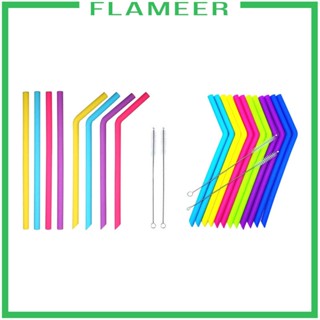 [Flameer] หลอดดูดน้ําซิลิโคน เกรดอาหาร สร้างสรรค์ สําหรับดื่มสมูทตี้