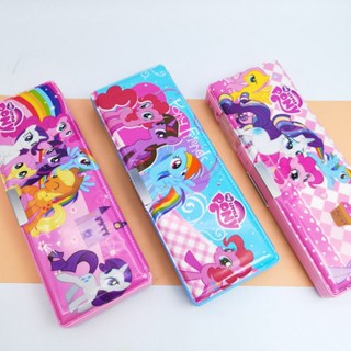 กล่องเครื่องเขียน ลายการ์ตูน My Little Pony น่ารัก อเนกประสงค์ จุของได้เยอะ แบบสร้างสรรค์ สําหรับเด็กผู้หญิง