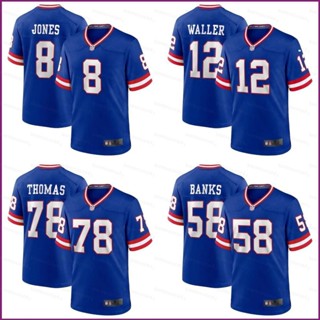 เสื้อยืดกีฬาแขนสั้น ลายทีมชาติฟุตบอล New York Giants Game Jersey Jones Banks Waller Thomas พลัสไซซ์