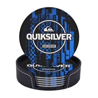 Quiksilvers ที่รองแก้ว แบบหนัง 6 ชิ้น พร้อมที่จับ ป้องกันเฟอร์นิเจอร์ จากรอยน้ํา รอยขีดข่วน และความเสียหาย