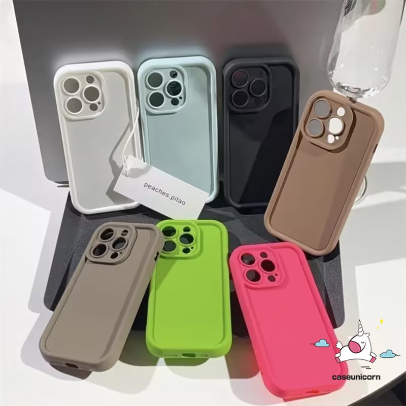 เคสโทรศัพท์มือถือ ซิลิโคนนิ่ม กันกระแทก สีแคนดี้เรืองแสง เรียบง่าย สําหรับ IPhone XR X XS Max 14 13 11 15 12 Pro Max 7 8 6 6s Plus SE 2020