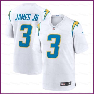 Yx NFL เสื้อยืดลําลอง แขนสั้น คอกลม พิมพ์ลาย Los Angeles Game Jersey Derwin James สีขาว พลัสไซซ์