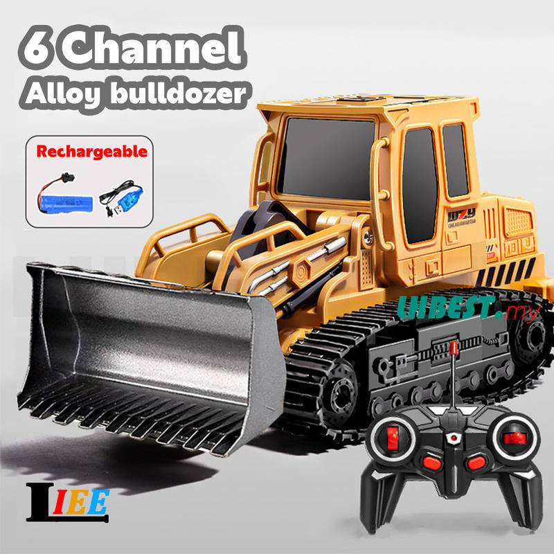 รถบรรทุกบังคับวิทยุจําลอง 6 ช่อง พร้อมไฟเสียง ของเล่นสําหรับเด็ก รถปราบดิน