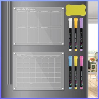 ปฏิทินแม่เหล็กอะคริลิค ปฏิทินรายสัปดาห์ ใช้ซ้ําได้ 2 ชิ้น SHOPSBC4048