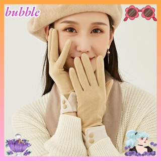 Bubble ถุงมือ ผ้ากํามะหยี่ กันลื่น ให้ความอบอุ่น สไตล์เยอรมัน สําหรับผู้หญิง