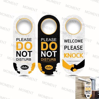 Moment ป้ายฉลาก PVC สองด้าน ลาย Please Do Not Disturb สําหรับติดประตูโรงแรม