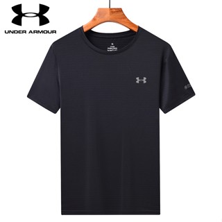 【L-8XL】Under.Armour เสื้อยืดคอกลม แขนสั้น ผ้าเรยอน แห้งเร็ว ไม่ย่น ใส่สบาย สีพื้น สําหรับผู้ชาย