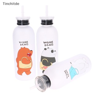 [Tinchitde] ขวดน้ํา ลายหมีแพนด้า 1000 มล. พร้อมหลอดดูด กันรั่วซึม [Preferred]