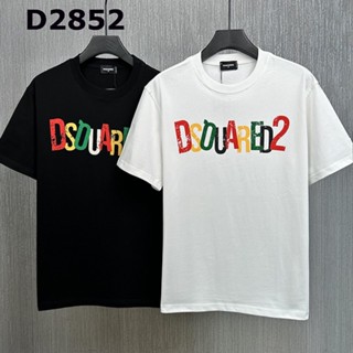 เสื้อยืดแขนสั้น ผ้าฝ้ายแท้ พิมพ์ลายตัวอักษร Dsquared 2 สี ทรงหลวม แฟชั่นฤดูร้อน สไตล์ยุโรป และอเมริกา สําหรับผู้ชาย