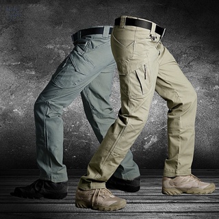IX7กางเกงยุทธวิธีผู้ชาย หลายกระเป๋า กันน้ำ ดูดซับเหงื่อ ชุดฝึกซ้อม ดูดซับเหงื่อ กางเกงยุทธวิธี