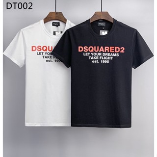 เสื้อยืดแขนสั้น ผ้าฝ้าย พิมพ์ลายตัวอักษร Dsquared2 แฟชั่นฤดูร้อน สําหรับผู้ชาย D2