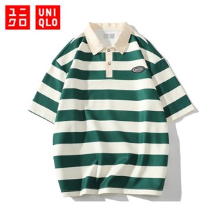 [ของแท้] UNIQLO ยูนิโคล่สุดยอดไฟเบอร์เสื้อยืดโปโล (ควิกดราย/คูลแม็กซ์) แอนตี้แบคทีเรียมิกซ์ เสื้อโปโลแขนสั้น