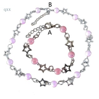 Ch*【พร้อมส่ง】สร้อยข้อมือโซ่ ประดับไข่มุกเทียม รูปดาวห้าแฉก