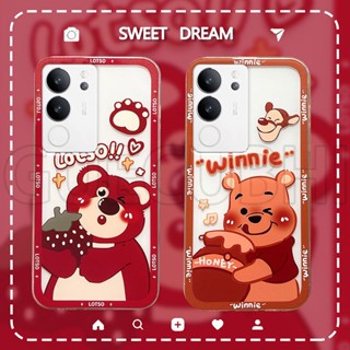 เคสVivo V29 5G ใหม่ 2023มือถือ ซิลิโคนนิ่ม ใส ลายหมีน้ําผึ้ง และลอสโต้ สําหรับ เคสโทรศัพท์Vivo V29 5G