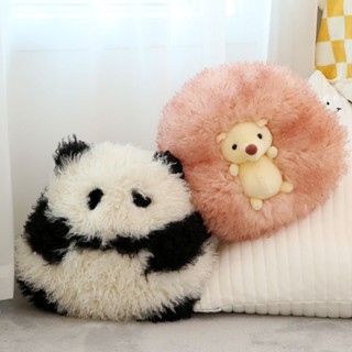 [พร้อมส่ง] ใหม่ หมอนตุ๊กตาแพนด้า เม่นน้อยน่ารัก ขนเฟอร์ ทรงกลม สําหรับเด็กผู้หญิง
