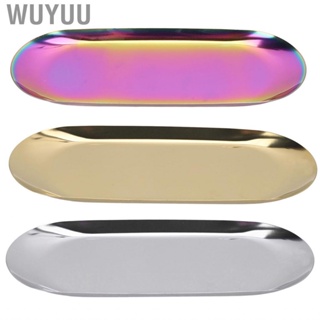 Wuyuu Oval Jewelry Tray Mirror Reflection Vacuum Plating Decorative Glossy E