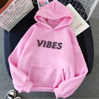 Vibe เสื้อฮู้ดดี้ แบบสวมหัว สไตล์โกธิค สตรีท ฮาราจูกุ สําหรับผู้หญิง