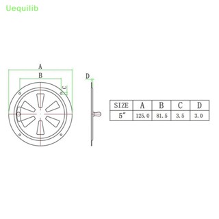 Uequilib ใหม่ ฝาครอบลูกบิดช่องระบายอากาศ สเตนเลส ทรงกลม 5 นิ้ว