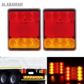 ALABAMAR 2 ชิ้นไฟท้าย 12 โวลต์ 8LED ด้านหลังไฟเบรกเลี้ยวโคมไฟสำหรับรถพ่วงคาราวาน UTE ค่ายรถ ATV