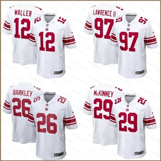 Qy NFL เสื้อยืดลําลอง แขนสั้น พิมพ์ลาย New York Giants Game Jersey Darren Waller สีขาว พลัสไซซ์