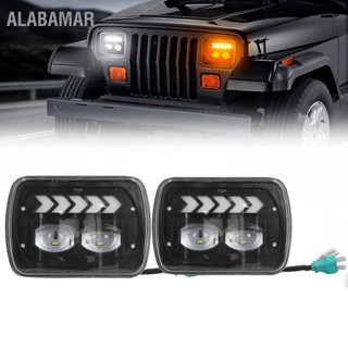 ALABAMAR 5x7in LED ไฟหน้ากันน้ำพร้อมสัญญาณไฟเลี้ยว DRL High Beam สำหรับ Wrangler