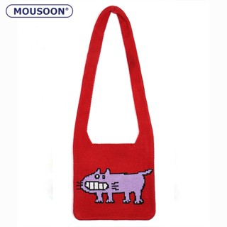 MOUSOON ผู้หญิง Messenger กระเป๋าสะพายการ์ตูนญี่ปุ่นขนสัตว์ Tote