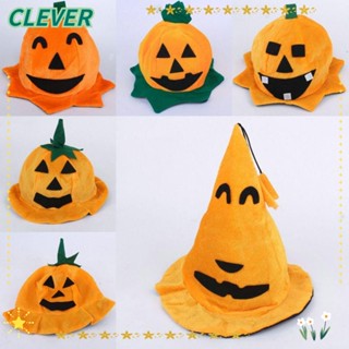 Clever หมวกฟักทอง หมวกฮาโลวีน ผ้ากํามะหยี่ แบบพกพา สีส้ม สําหรับผู้หญิง และผู้ชาย