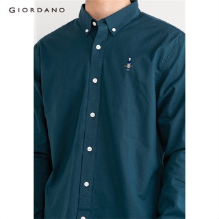 GIORDANO เสื้อเชิ้ตผู้ชายแขนยาว Mens Classic Man Stretch Oxford Shirts 01042043