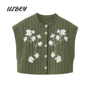 Uibey เสื้อกั๊กแฟชั่น ปักลาย อเนกประสงค์ 3675