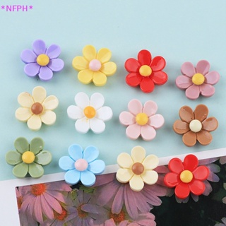 Nfph&gt; สติกเกอร์เรซิ่น ลายดอกไม้ หกกลีบ DIY สําหรับติดตกแต่งตู้เย็น กิ๊บติดผม 10 ชิ้น