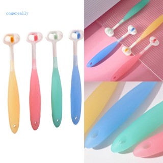 Comereally แปรงสีฟันสามด้าน ขนแปรงนุ่ม แบบพกพา ลายการ์ตูน สําหรับเด็ก