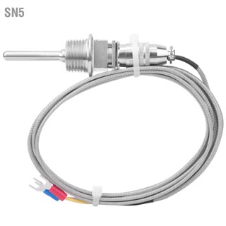  SN5 K ประเภทเซ็นเซอร์อุณหภูมิ RTD สแตนเลส Thermocouple Temperature Probe 1/2 NPT ขั้วต่อ 3 พินที่ถอดออกได้พร้อมสายเคเบิล 2 ม.