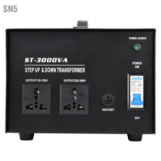 SN5 3000W ตัวแปลงแรงดันไฟฟ้าเฟสเดียว 110V ถึง 220V Power Transformer ST-3000VA US Plug