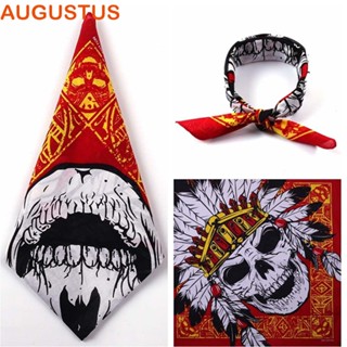 Augustus ที่คาดผม ผ้าพันคอ ผ้าเช็ดหน้า ทรงสี่เหลี่ยม ลายกะโหลก Paisley ไร้รอยต่อ ขนาด 55 ซม.*55 ซม. DIY สําหรับผู้ชาย