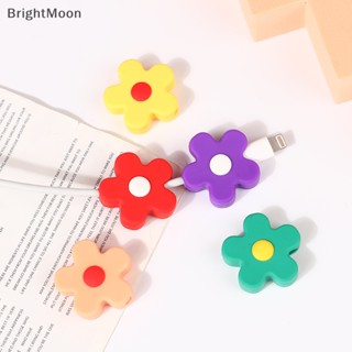 Brightmoon ฝาครอบป้องกันสายชาร์จ รูปดอกไม้น่ารัก สีแคนดี้