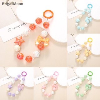 Brightmoon ใหม่ สายโซ่คล้องโทรศัพท์มือถือ ประดับลูกปัดน่ารัก กันหาย แฮนด์เมด