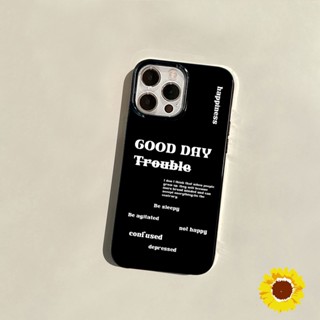 Jelly Black Good Day SoftสำหรับIPhone 11 12 13 14 15 Pro Max 7 8 Plus XS Max XR X SE 2 ฝาครอบป้องกันปลอกซิลิโคน