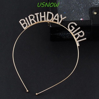 Usnow ที่คาดผม อัลลอย ลายตัวอักษร Happy Birthday สไตล์เกาหลี สําหรับของขวัญวันเกิด