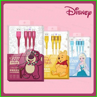 Sqt Lotso สายชาร์จ USB ลายการ์ตูนเอเลี่ยน Frozen Winnie 3 in 1 3A ชาร์จเร็ว สําหรับ iPhone HUAWEI 1.2 เมตร
