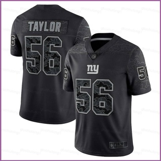 เสื้อยืดกีฬาแขนสั้น ลายทีมชาติฟุตบอล Ani NFL New York Giants Taylor สีดํา พลัสไซซ์