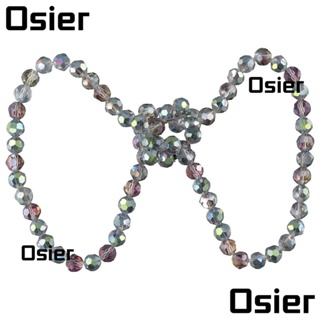 Osier1 ลูกปัดแก้วคริสตัล AB สีแดงกุหลาบ สีเขียว ทรงกลม 10 มม. 70 ชิ้น